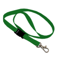 Green - 1-2 Flat Polyester Lanyard Hook and Buckle